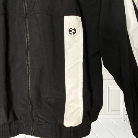 Ixspa Black White Windbreaker Jacket Small | Vintage 90s Track Retro Streetwear - Picture 6 of 16